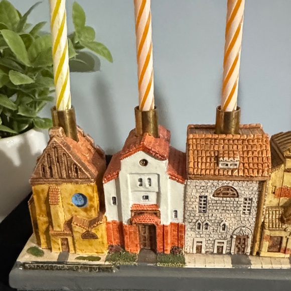 "Lost Synagogues of Europe" Hanukkah Menorah, also known as a hanukkiah. - Picture 4 of 12